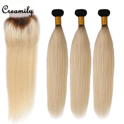 China Wholesale 1B 613 Silky Straight Human Hair Two Tone Blonde Virgin Brazilian Ombre Wave Hair Bundles Vendors for sale