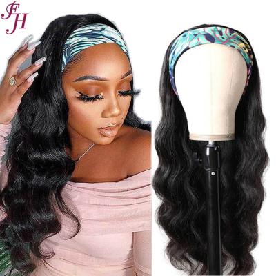 China Original Body Wave FH Headband Wholesale Elastic Wig Indian Hair No Lace Body Wave Headband Wigs for sale