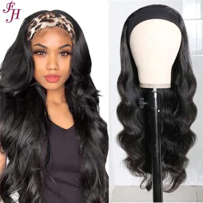 China Unprocessed Body Wave FH Big Length 30in Virgin Hair Wigs Body Wave Headband Wig Hairband Wig for sale