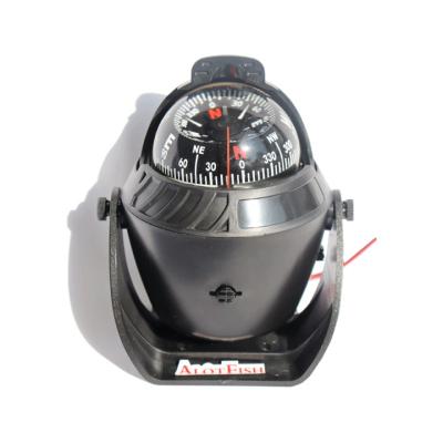 China LED Light with Vehicle-supported Type Magnetic Declination Adjustment LED Compass Light Nautical Compass Magnetic Adjustment Outside Compass for sale