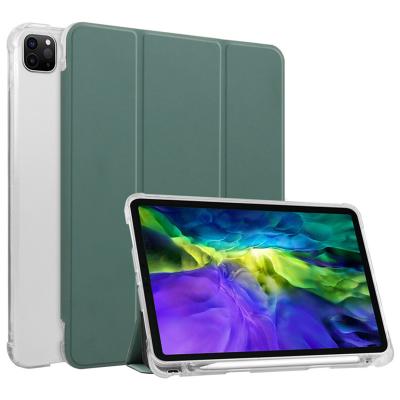 China With Pencil Holder Slot For iPad Pro 11 Inch 2021 Smart Case Built In Pencil Holder Slot Soft Clear TPU Back Cover For Universal iPad Pro 11 2020 2018 for sale