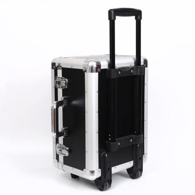 China Portable Home To Inquiry Price Aluminum Alloy Vanity Hairdresser Flight Luggage Casing Trolley Case for sale