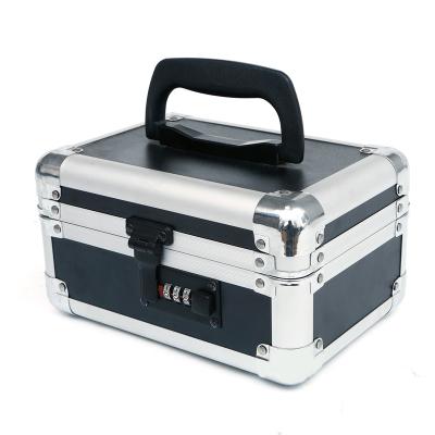 China Custom Customized Silver Aluminum Portable Fence Frame Suitcase Storage Case Box With Password Lock for sale