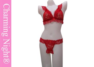 China OEM Lace elastic transparent sexy underwear sets , women lingerie set for sale