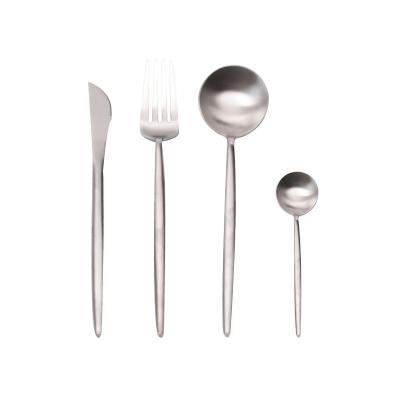 China SGS 4 Piece Kitchen Flatware Sets 18/8 Stainless Steel Gold Plated Spoon And Fork for sale