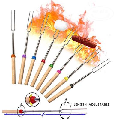 Cina 8 colori che incastrano gli spiedi di acciaio inossidabile dei bastoni della caramella gommosa e molle con le maniglie di legno in vendita