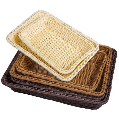 China Small Home Table Fruit Towels Woven Storage Basket 30x20x7CM for sale