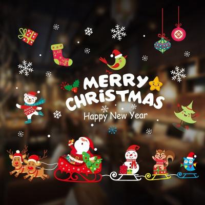 Cina Nuovo anno statico Santa Claus Christmas Glass Sticker del PVC in vendita