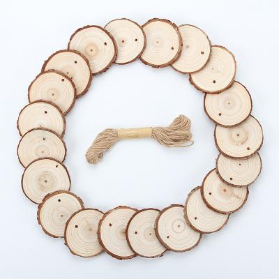 China 3cm To 18cm DIY Christmas Mini Round Wood Slices For Crafts for sale