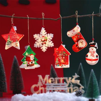 China E27 4.5V 3D Novelty Christmas Hanging Window Lights Wooden Crafts Supplies for sale