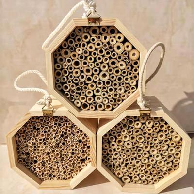 China Wall Hanging Honey Bee Wooden Box 15cm*15cm*9cm Bee Keeping House for sale