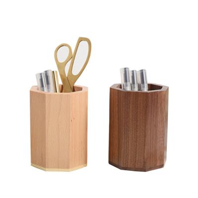 China OEM ODM Solid Wooden Pencil Vase Desktop Pen Holder For Shcool for sale