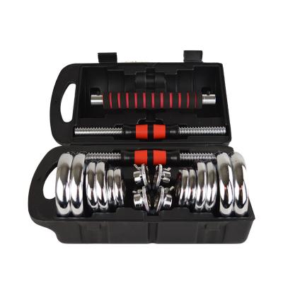 China Dedicated Cast Iron Chrome Dumbbell Adjustable Plating Gym Equipment Dumbbell for sale