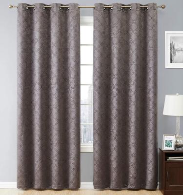 China European Blackout Fashion Velvet Emboss Curtain Window Drapes Living Room for sale