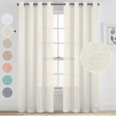 China Exquisite Look Linen Fabric Blackout Performance Ready Made Curtains For Living Room for sale