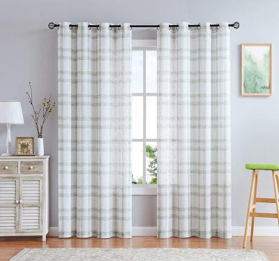 China Blackout Ready Made Yarn Dyed Canvas Check Home Windows Curtains Living Room for sale