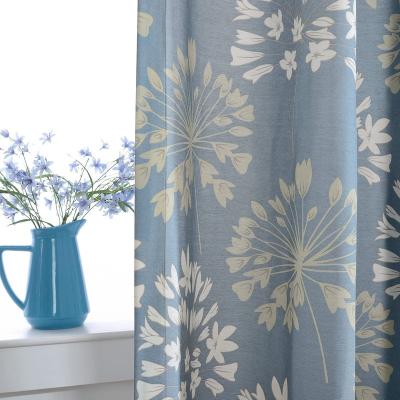 China Wholesale Ready Made Melodious Blackout Curtain Floral Blackout Curtains Fabric For Luxury Living Room for sale