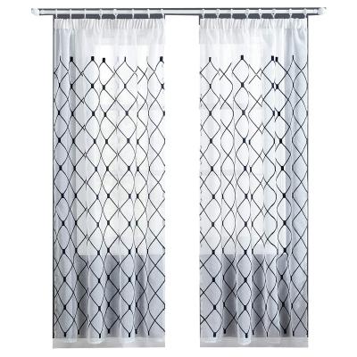 China Blackout Embroidery Classic Sheer Window Curtain For Living Room Wholesale for sale