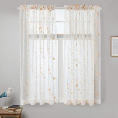 China Purple Insulated Ready Made Embroidered Sheer Curtain for Luxury Living Room for sale