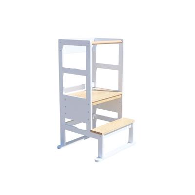 China Nashow LMLT-012 Child Furniture Toddler Kitchen Helper Montessori Solid Wood Tower Learning Tower Step Stools for sale