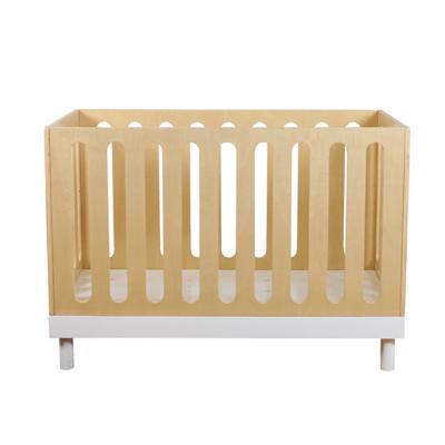 China Nashow LMBC-121 Modern Multi Functional Wooden Infant Crib Convertible Baby Crib Natural White Solid Wood Child Bed for sale