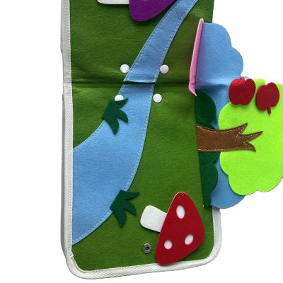 China DIY TOYS Hot Selling Children Education Toys Life Skills Practice Felt Learning Busy Board Montessori Tie up Dressing study Bag for sale