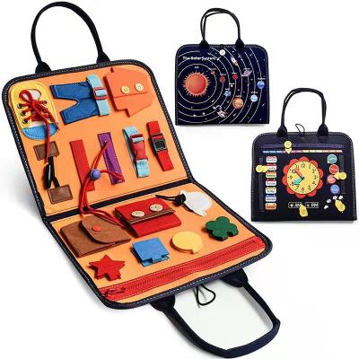 China DIY TOYS New design Custom study basic skills training Baby math learning montessori felt activity busy board for kids toddler for sale