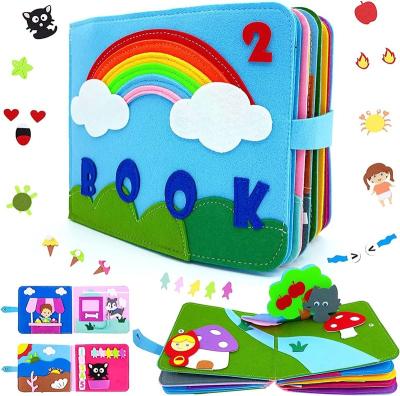 China DIY TOYS 3D Cartoon Rainbow Felt Book for Early Teaching Children's Busy Story Puzzle Mont. Early Learning Books for sale