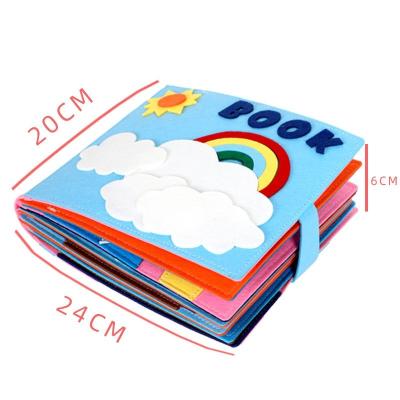 China DIY TOYS Stock 3D Early Learning Book for Children Washable Felt Cloth Montsergans Life Skills Rainbow Enlightenment Educational Material for sale