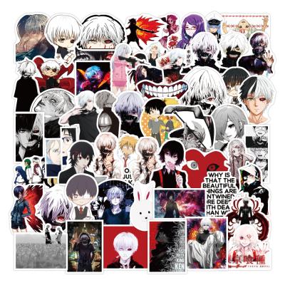 China Waterproof+Eco-friendly 100pcs Tokyo Ghoul Styles Waterproof Reusable Anime Stickers PVC Luggage Laptop Phone Computer Stickers for sale