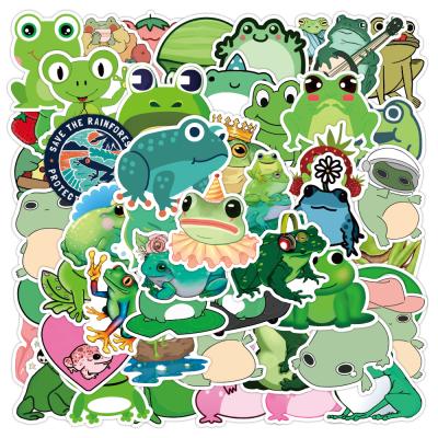 China Custom Waterproof+Eco-friendly 50PCS/Bag Laptop Stickers Waterproof Frog Cute Stickers For Decoration Water Bottles Skateboard for sale