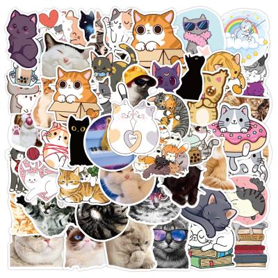 China Waterproof+Eco-friendly 50pcs/Pack Cat Stickers Skateboard Motorcycle Guitar Luggage Laptop Bicycle Stickers For Kids for sale