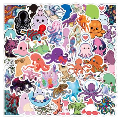 China Waterproof+Eco-friendly 50pcs Octopus Waterproof Stickers Skateboard Motorcycle Guitar Luggage Laptop Bicycle Sticker For Kid for sale