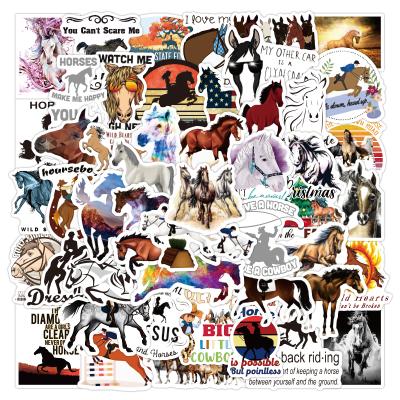 China Waterproof+Eco-friendly 50pcs Waterproof Stickers Horse Skateboard Motorcycle Guitar Luggage Laptop Bicycle Sticker Kids Toys for sale