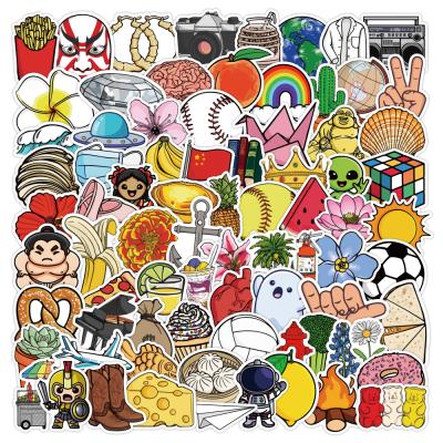 China Waterproof+Eco-friendly 100pcs Cartoon Waterproof Stickers Skateboard Motorcycle Guitar Luggage Laptop Bicycle Sticker Kids Toys for sale