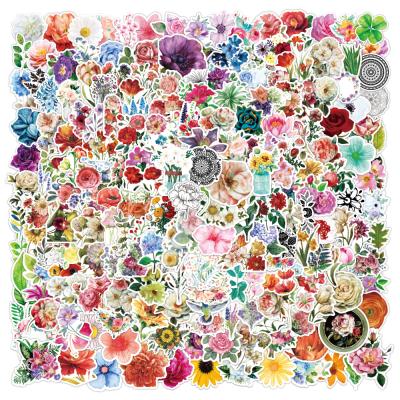 China Hot Sale 200pcs Waterproof+Eco-friendly Amazon Waterproof Flowers Stickers Skateboard Luggage Laptop Guitar Bike Stickers For Kids for sale