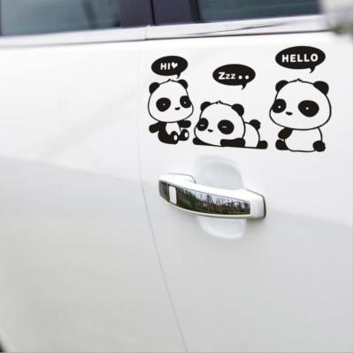 China Waterproof+Eco-friendly Outdoor Use Cute Panda Die Cut Logo Vinyl Decal Removable Custom Car Stickers Transfer Window Stickers for sale