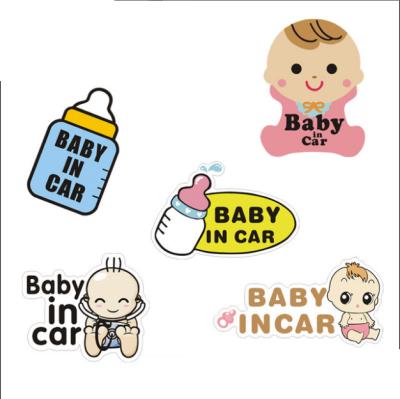 China Waterproof+Eco-friendly Outdoor Use Removable Baby In Car Stickers Custom Logo Die Cut Vinyl Car Decal Transfer Window Stickers for sale