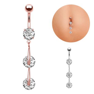 China New Zircon Fashion TRENDY Surgical Stainless Steel Belly Button Belly Button Rings Belly Body Piercing Jewelry For Women for sale