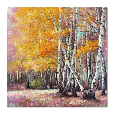 China Modern Decorative Autumn Stable Forest Landscape Stretches Modern Scenery Art Knife Painting for sale