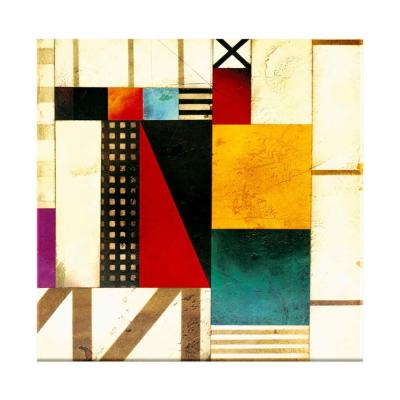 China Abstract 100% Color Hand Painted Abstract Acrylic Block Geometric Pattern Oil Painting for sale