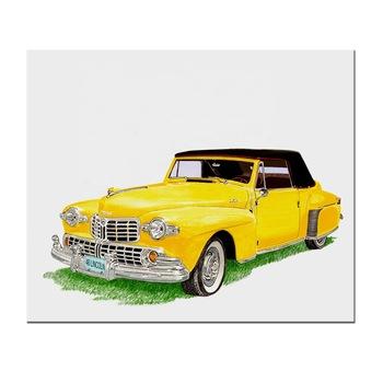 China Handmade By Custom Size Oil Total Drawing Realistic Unique Gift Yellow Classic Cars Portrait Canvas Oil Painting for sale