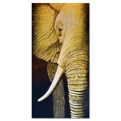 China Custom Large Size Animal Impressionist Painting Modern African Elephant Digital Art Print On Canvas for sale