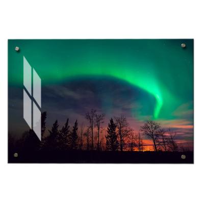 China Modern glossy finish hd Aurora Scenery Photo Clear Acrylic custom glass prints art for sale