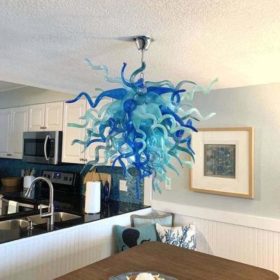 China modern italian blue glass chandelier for modern living room hotel art decoration murano glass chandelier for sale