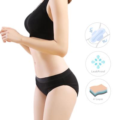 China LEVEL 0005 Leak Proof Period Panties Antibacterial Black Bikinis Menstrual Underwear For Women Teen Girls for sale