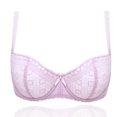 China Latest Design Women High Quality Comfortable Breathable Underwear Antibacterial Spliced ​​Cotton Padded Bra for sale