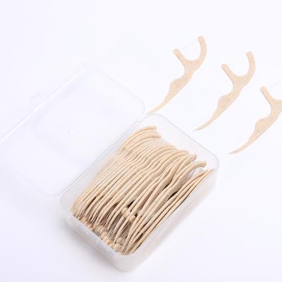 China restaurant & Portable Household Charcoal Bamboo Toothpicks Stick Dental Floss Picks for sale