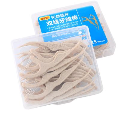 China restaurant & Household Carefully Chose Materials Bulk Eco-Friendly Vegan Toothpick Flosser Picks Flosser for sale