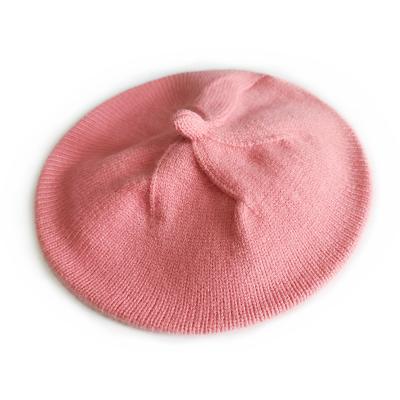 China breathable & New autumn waterproof winter knitted wool double ball bow simple casual children's wool hat winter high quality hats for sale